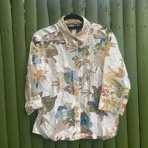 Sheer Button Down 3/4 sleeves